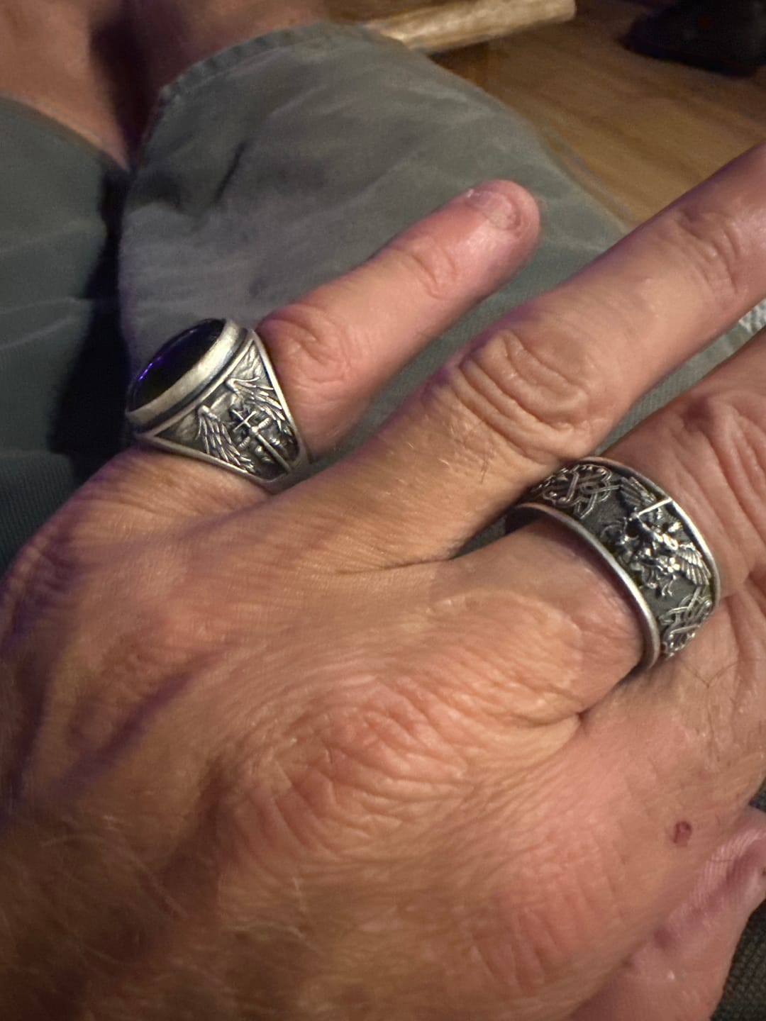 Customer photo review of Saint Michael Onyx Ring