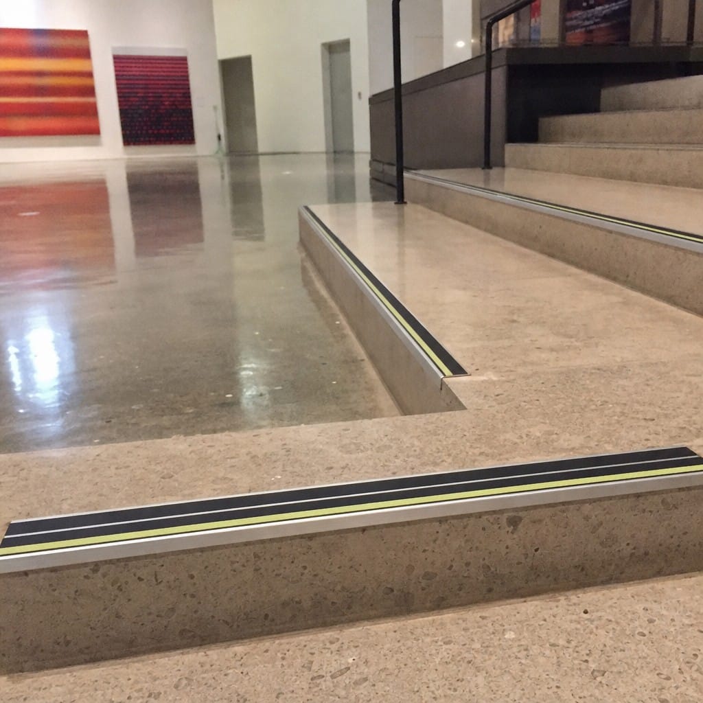 Customer photo review of Aluminium Stair Nosing 91x32mm Double Insert Anti Slip Glow Edge