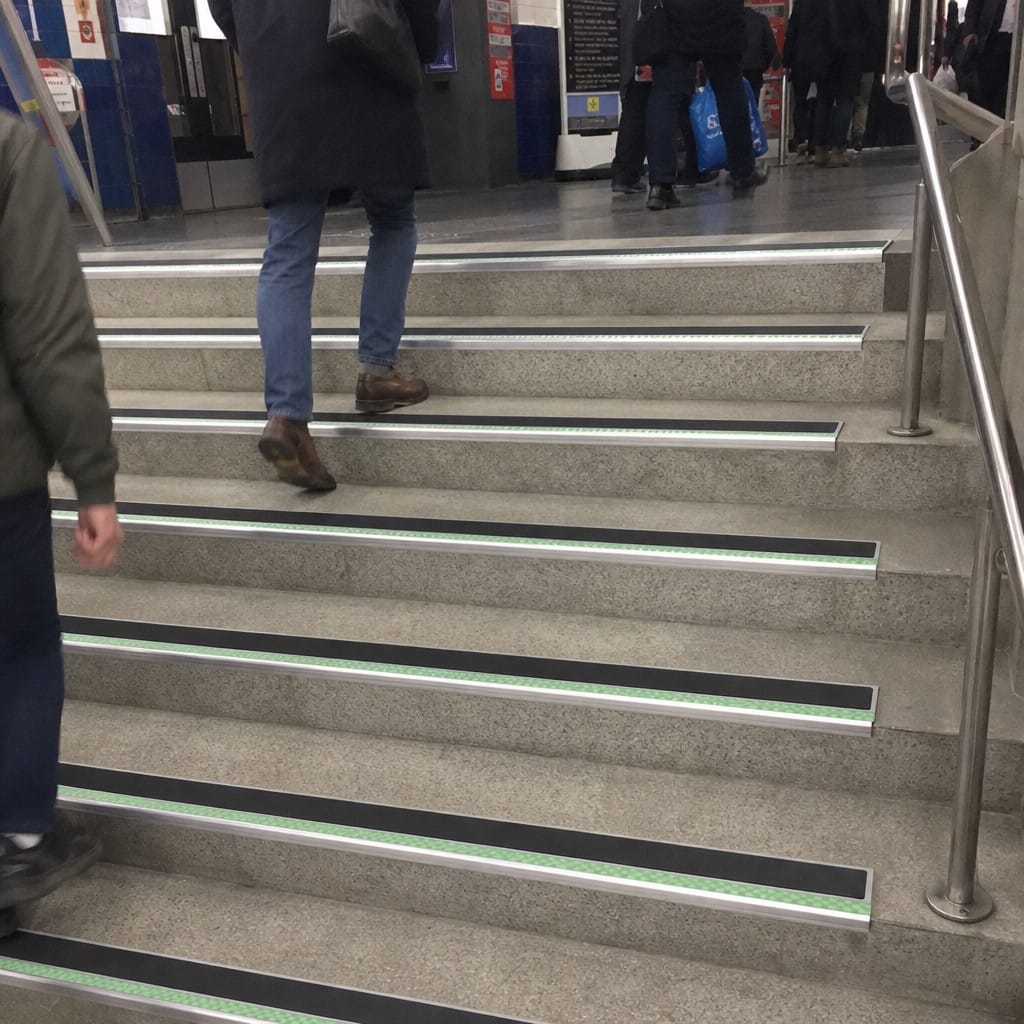 Customer photo review of Aluminium Stair Nosing 85x30mm Anti Slip Double PVC Insert