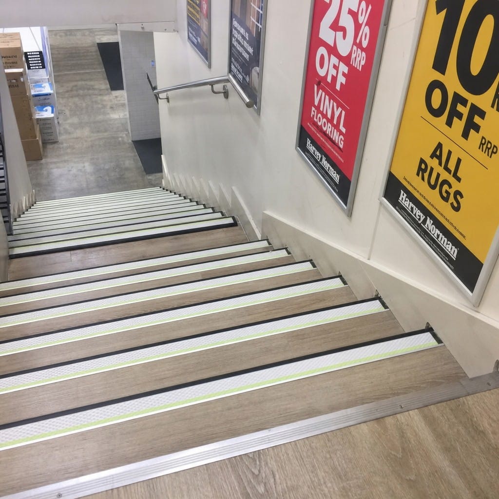 Customer photo review of PVC Stair Nosing 65x36mm Outdoor Grade Anti Slip Glow Edge