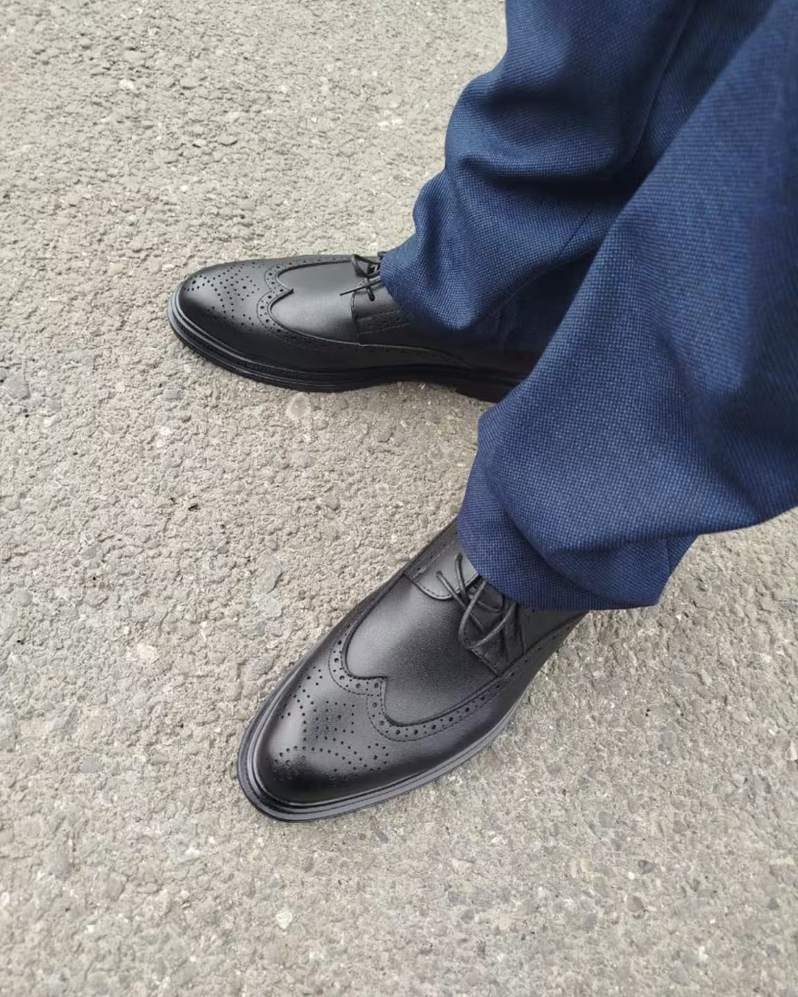 Customer photo review of Men's Wingtip Dress Shoes