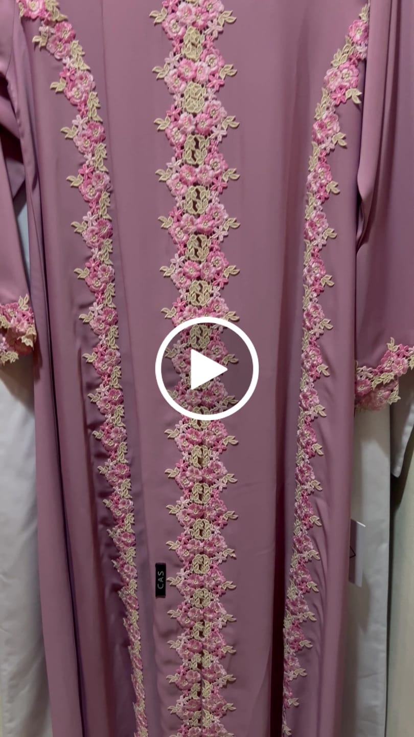 Customer video review of C 2222 Carnation Pink Lace Abaya