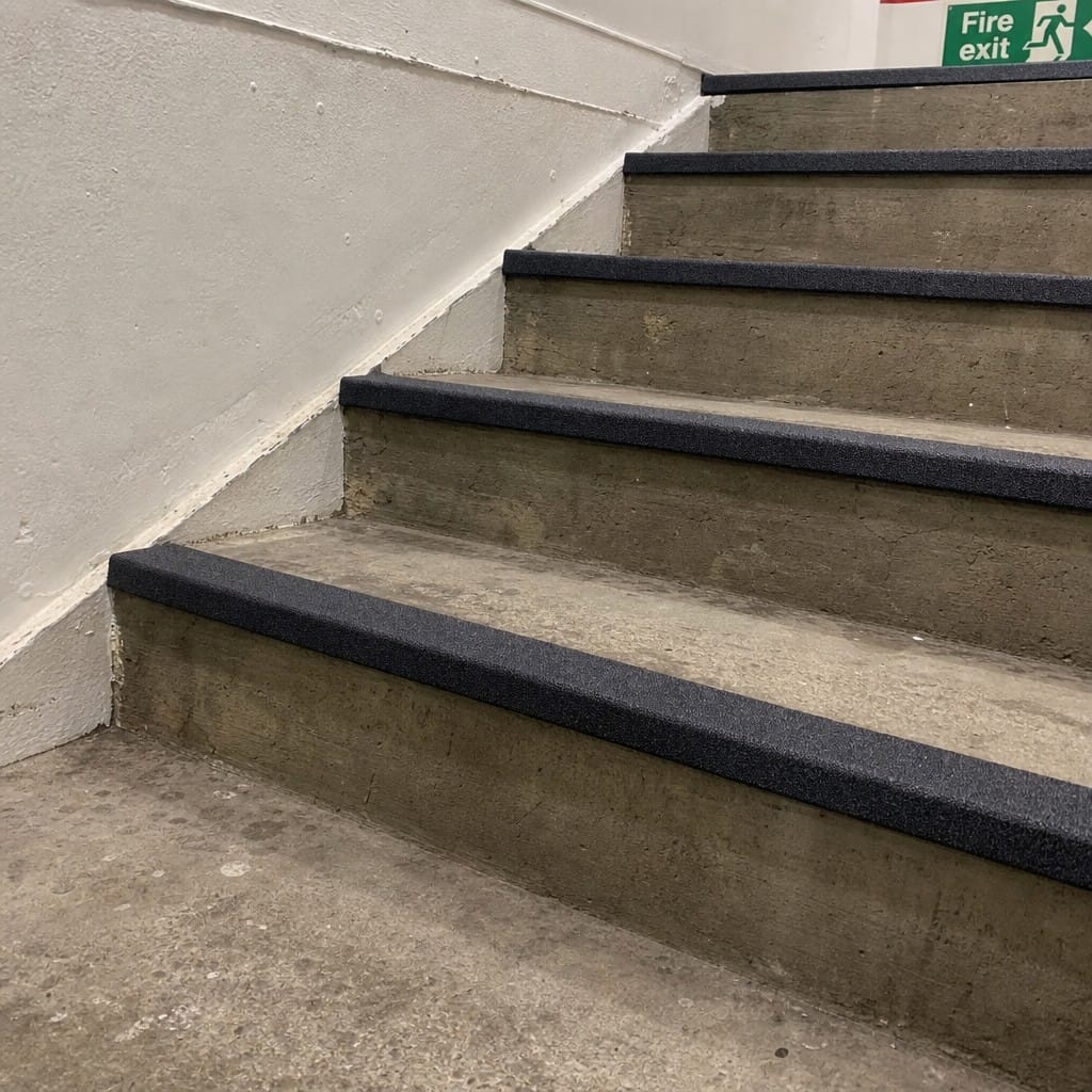 Customer photo review of GRP Anti-Slip Stair Nosing 55×55mm | Black | 3mm | 10+ Year Life