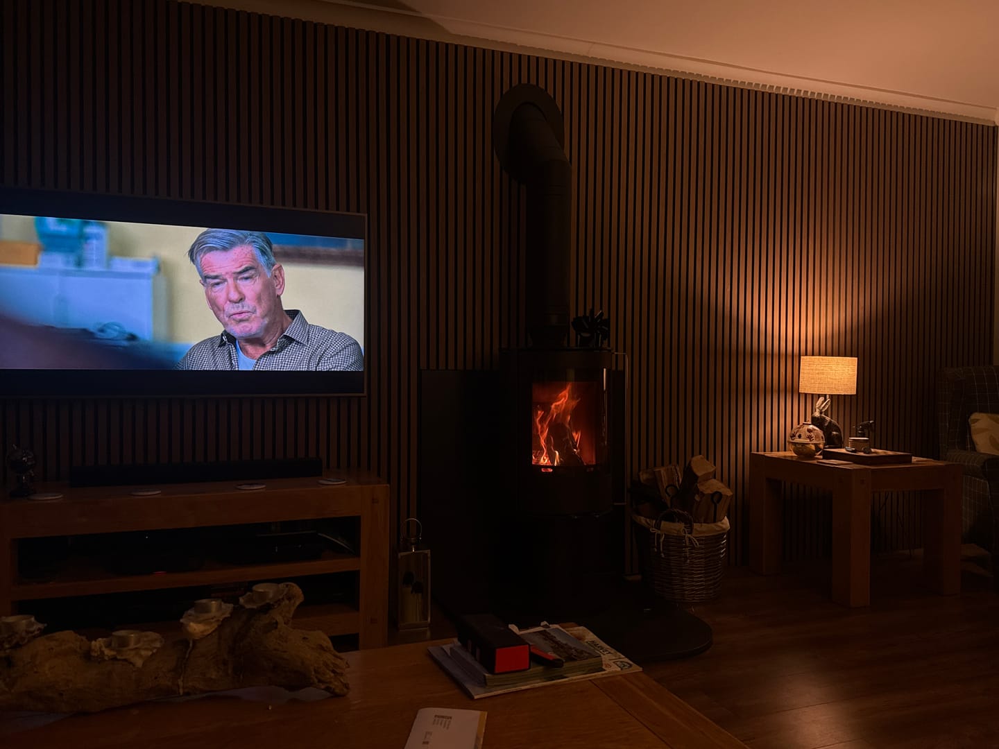 Customer photo review of SlatWall Acoustic Medium Oak Slatted Wall Panel