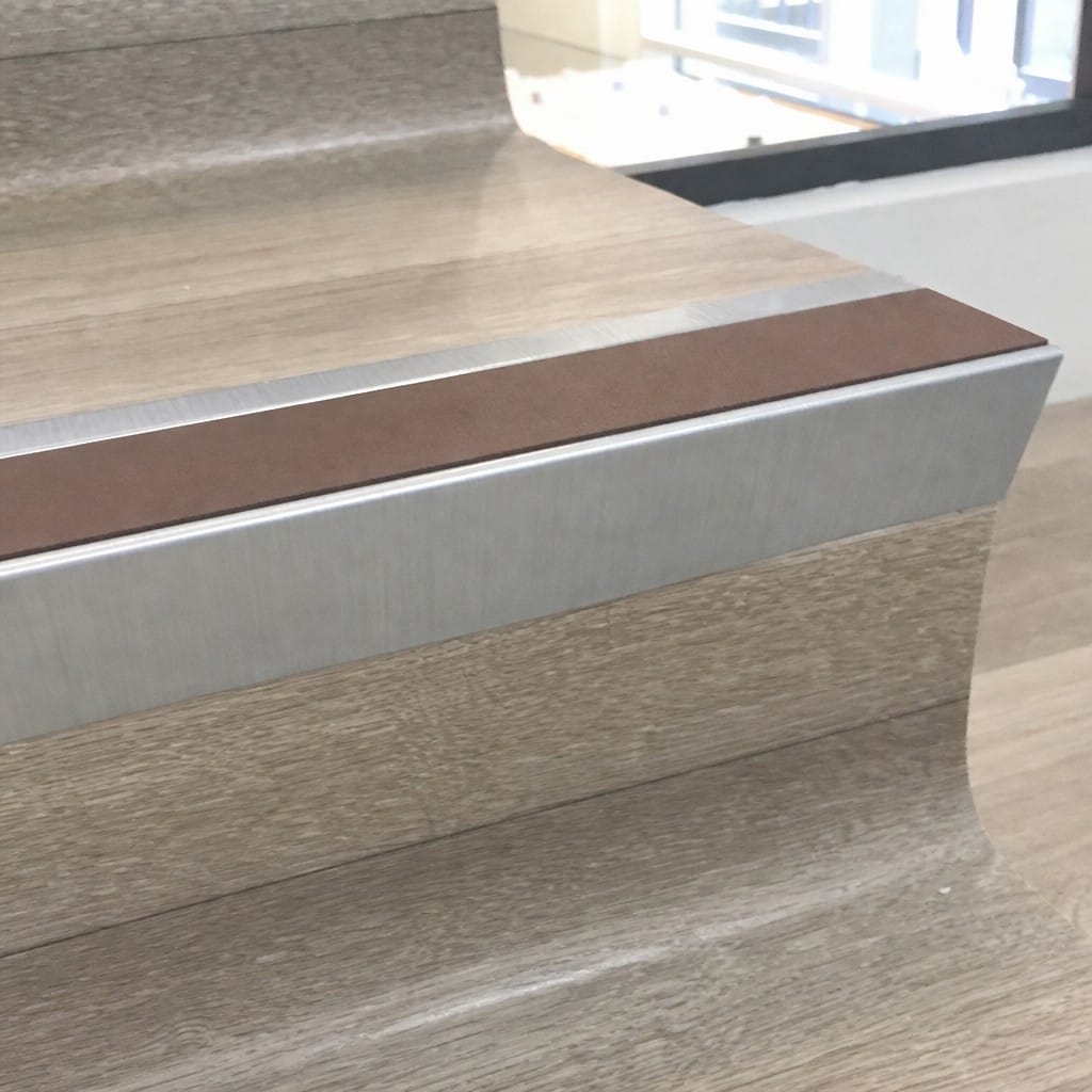 Customer photo review of Rake Back Stair Nosing 2.75m 70mm Tread Anti Slip Vinyl