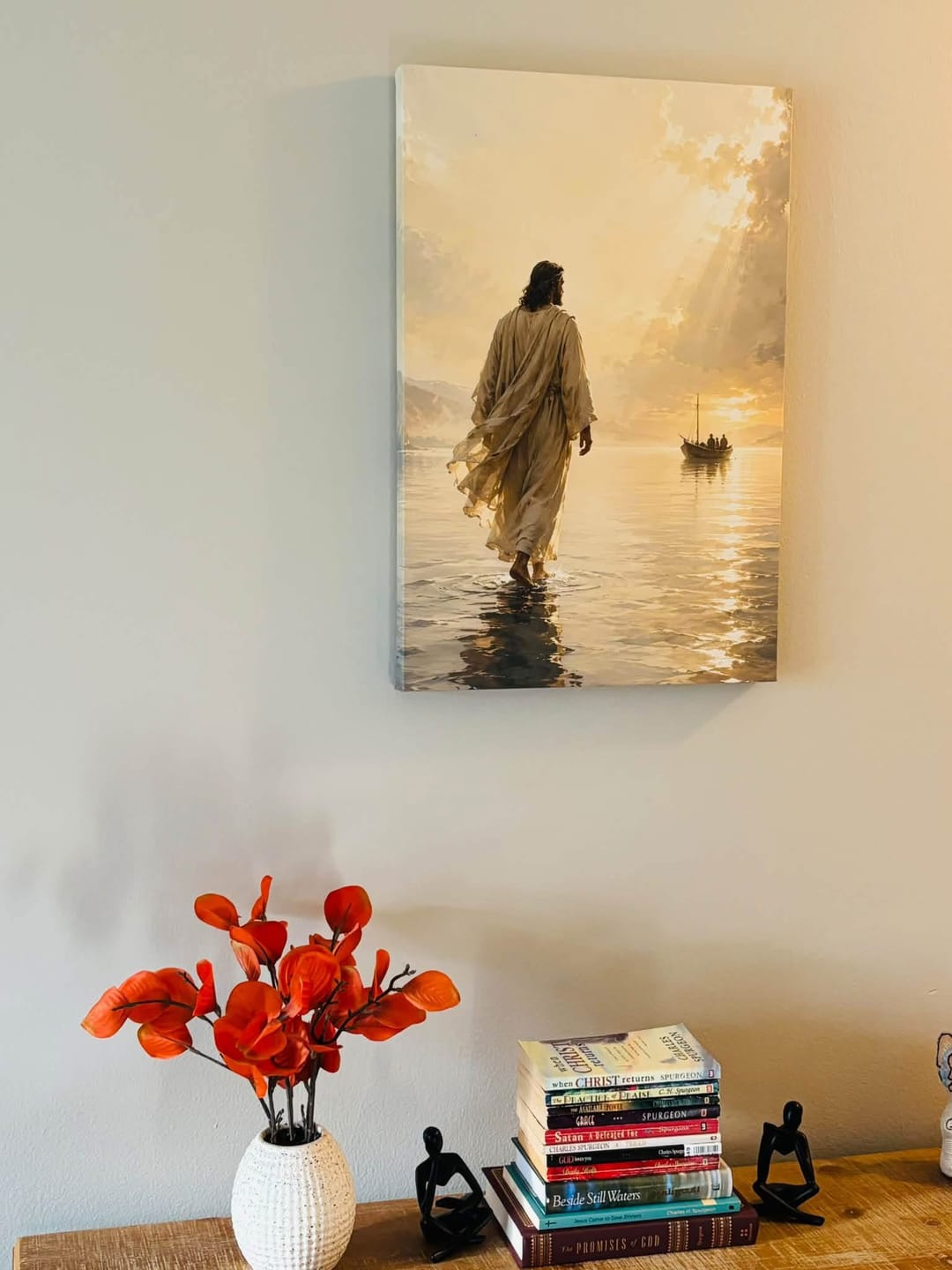 Customer photo review of Jesus Walking On Water – Matthew 14 – Christian Wall Art Canvas