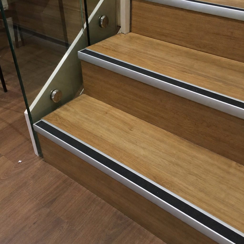 Customer photo review of Anodised Aluminium Stair Nosing 41x26.6mm with Anti Slip Tape
