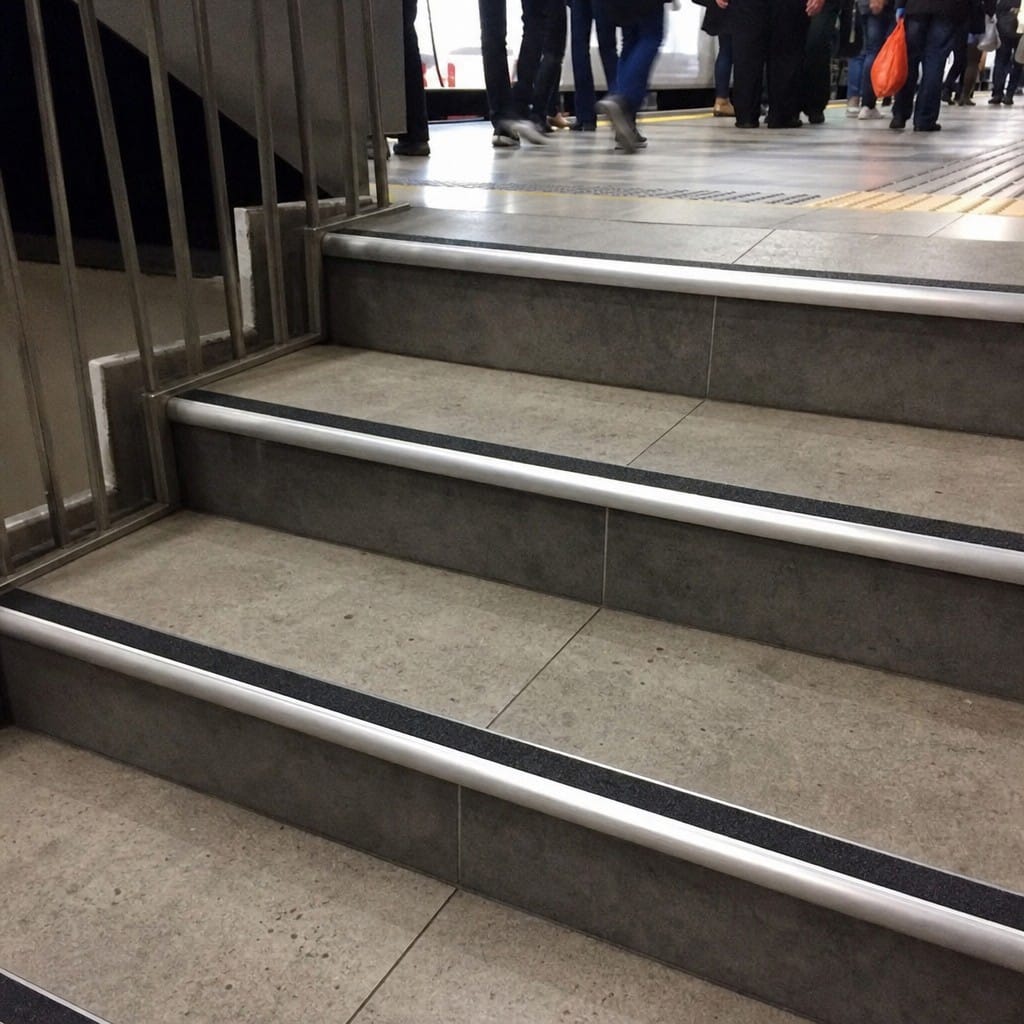 Customer photo review of Retro-Fit Stainless Steel Anti-Slip Stair Nosing R11 | No Tile Removal | 4 Colours | 34mm & 59mm
