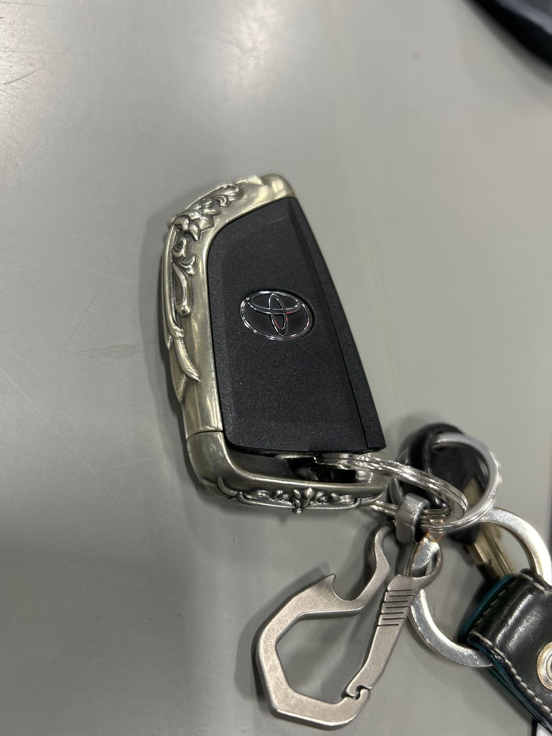 Customer photo review of BMW Handcrafted Silver Key Case [Slim Edge, Button Covered]