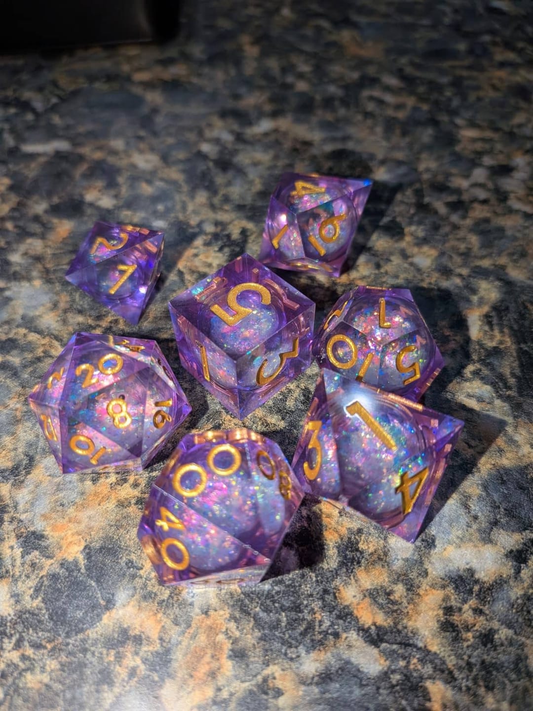 Customer photo review of Liquid Galaxy Dice Set
