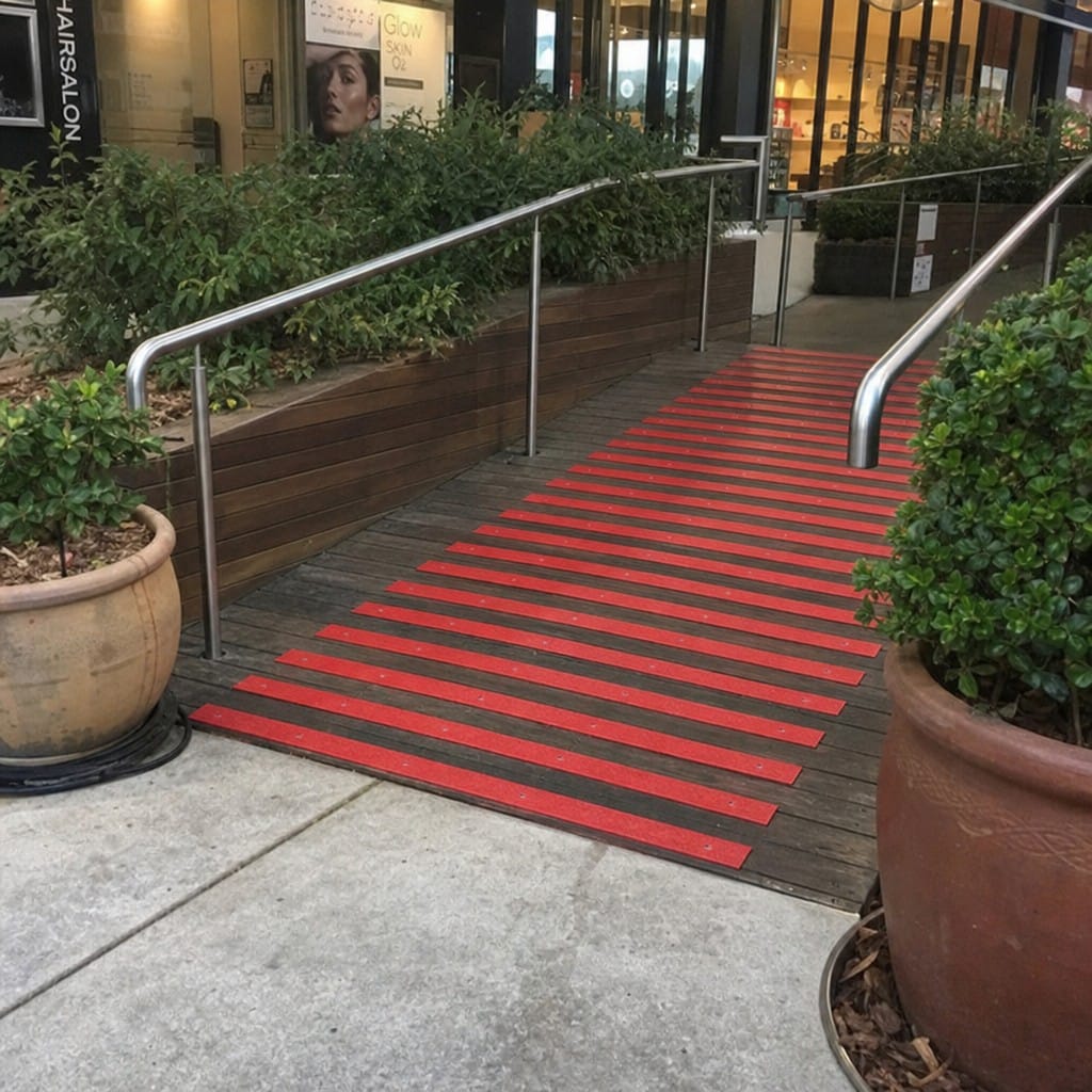 Customer photo review of Grit Non Slip Decking Strips 90mm GRP Fine Surface