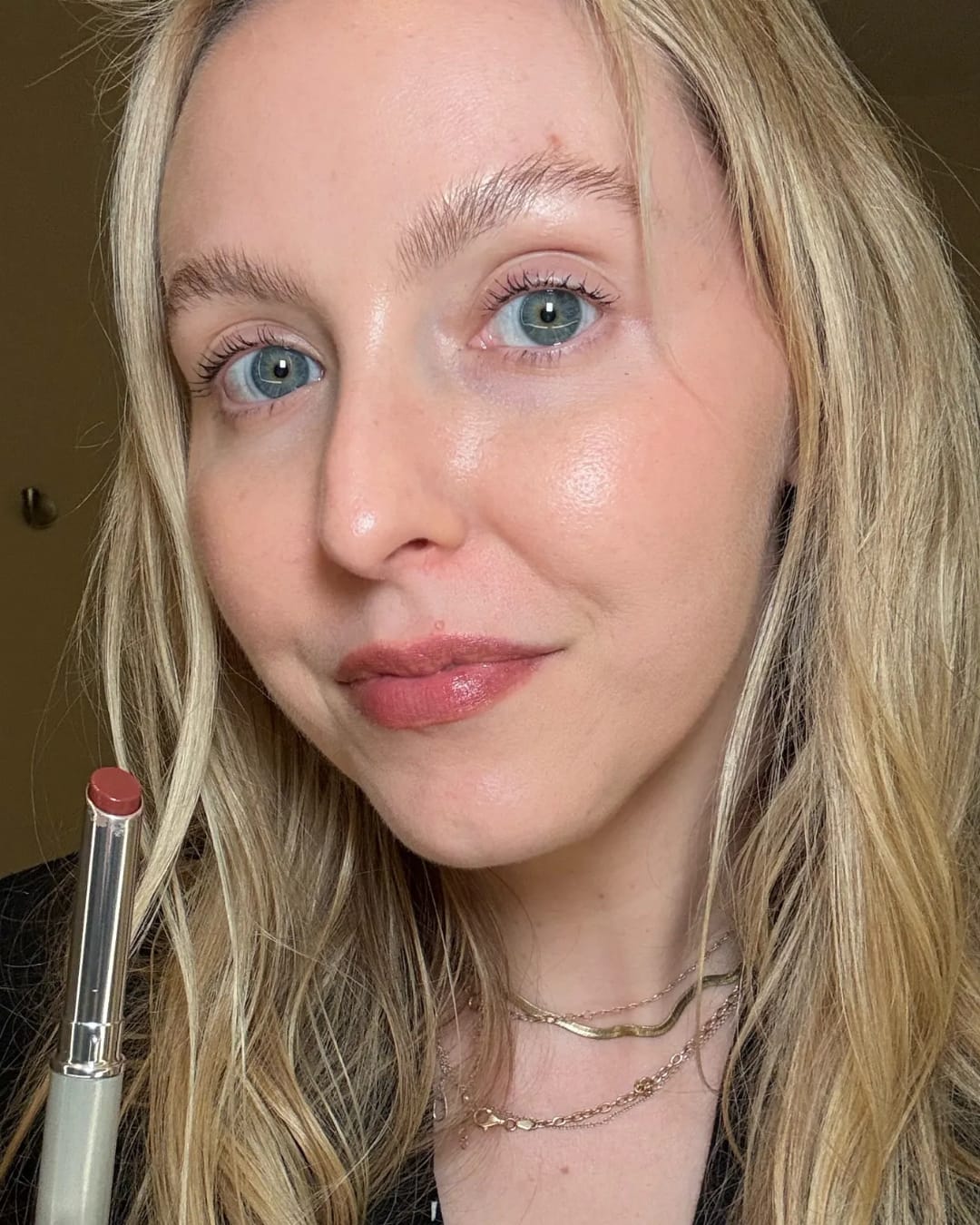 Customer photo review of Bee Stung Honey Lipstick