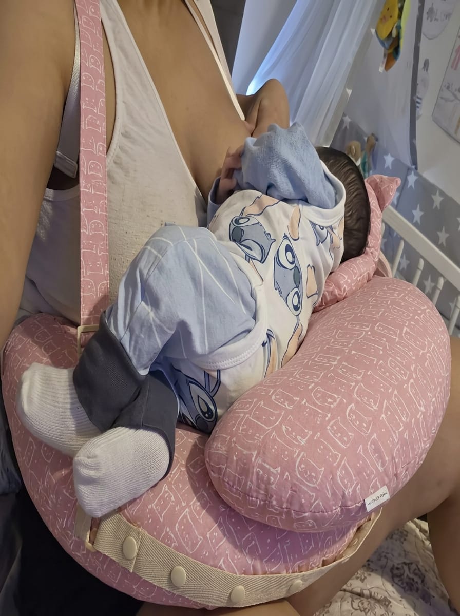 Customer photo review of No-Strain Nursing Pillow for Mom & Baby