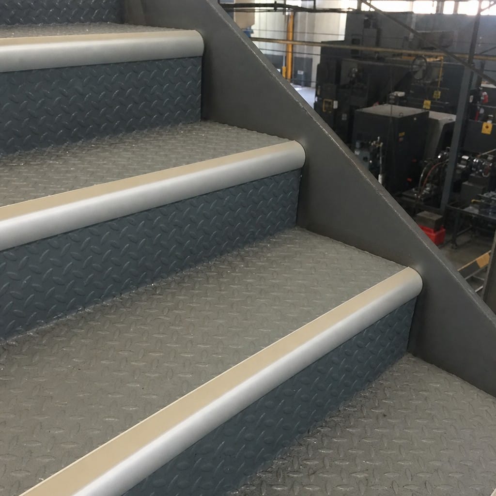 Customer photo review of Bullnose Aluminium Stair Nosing 2.75m Single Channel PVC