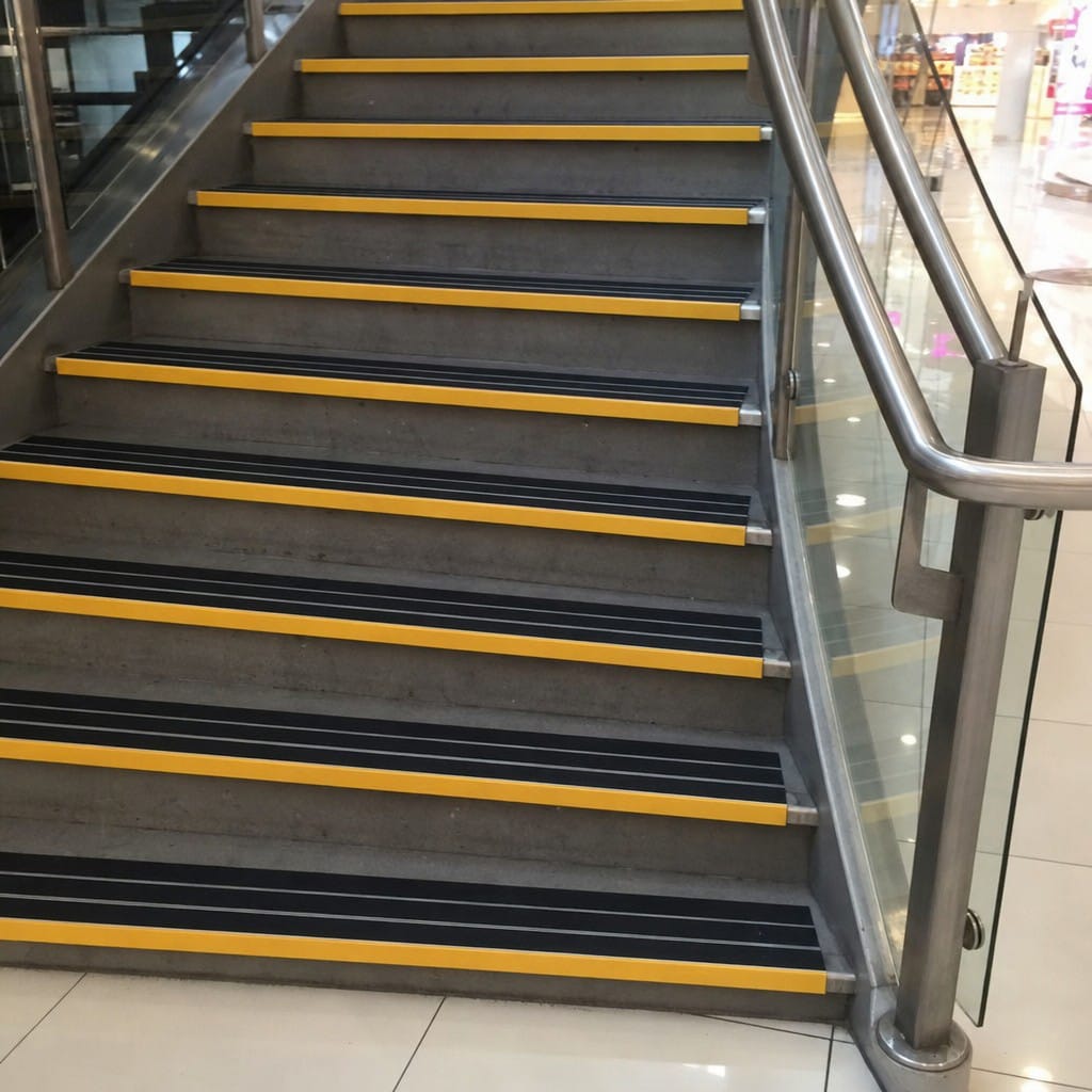 Customer photo review of Stair Tread Covers Aluminium Non Slip Resin Insert Commercial