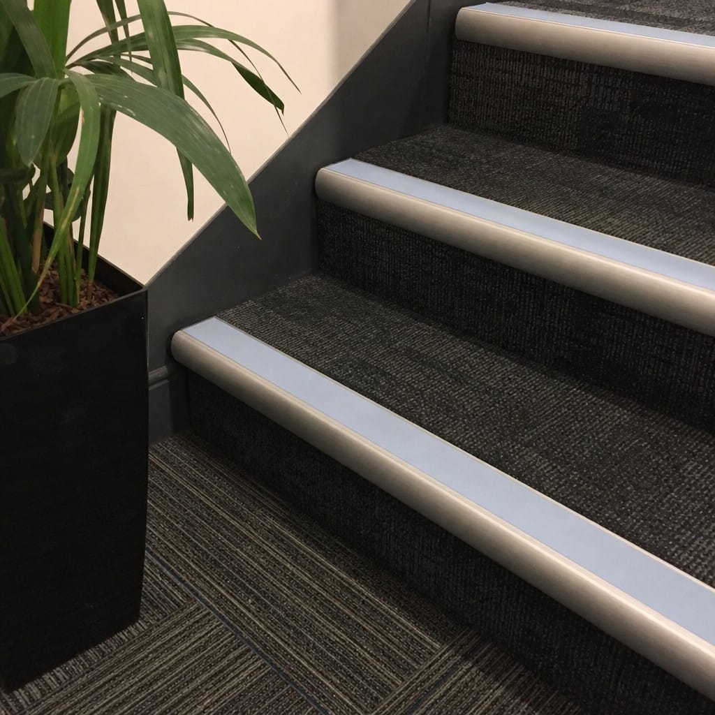Customer photo review of Single Channel Bullnose Stair Nosing 70mm Tread 2.75m