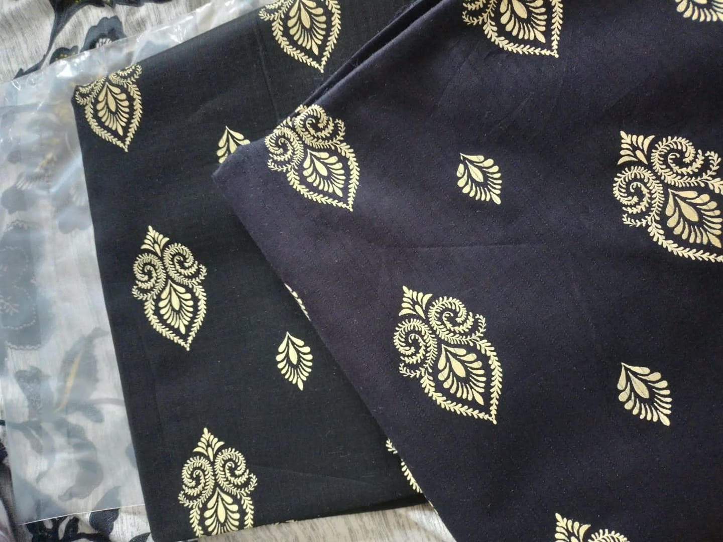Customer photo review of Black Heritage — Printed Khaddar 2-Piece Unstitched Suit