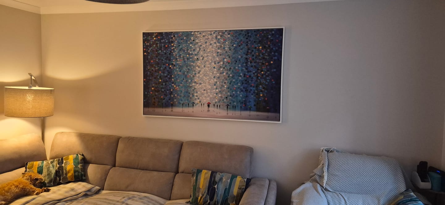 Customer photo review of Umbrellas At Night Canvas Print