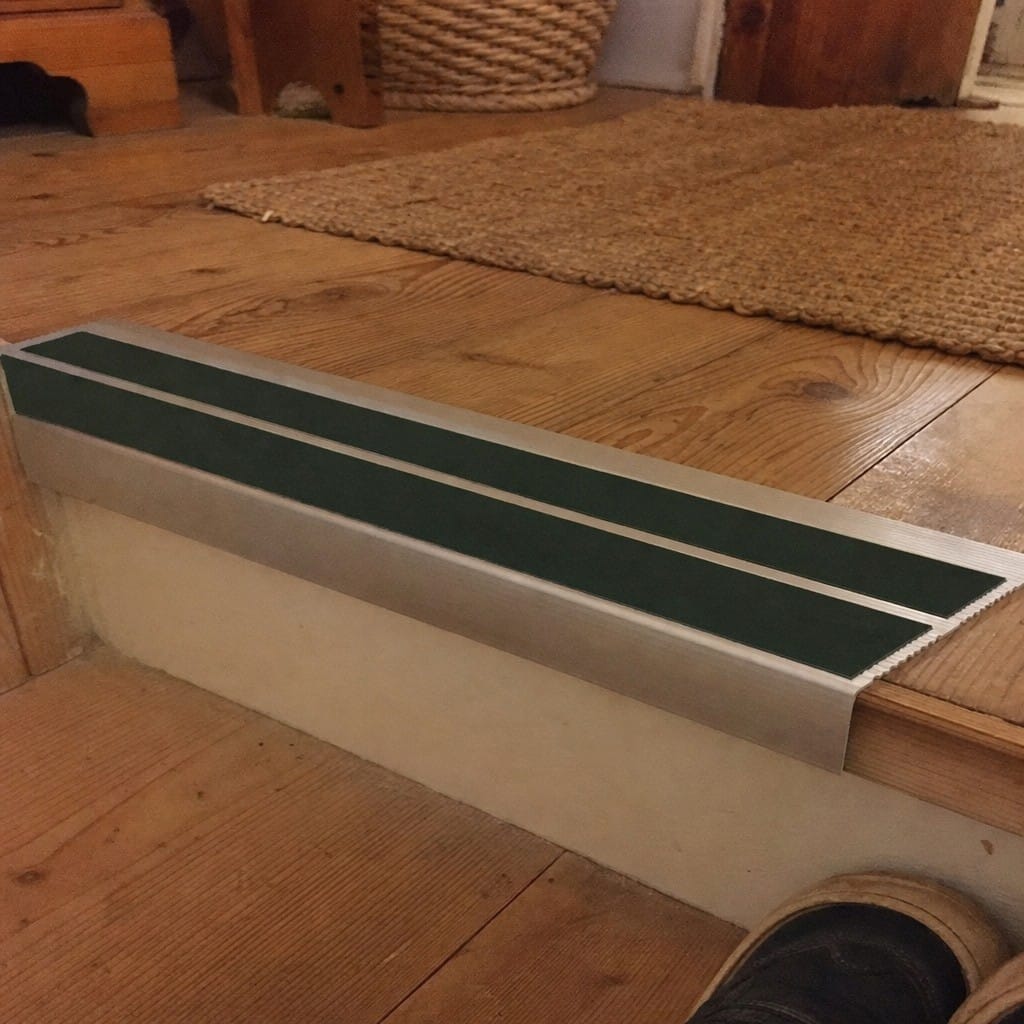 Customer photo review of Double Channel Stair Nosing 2.75m Rake Back 93mm Tread