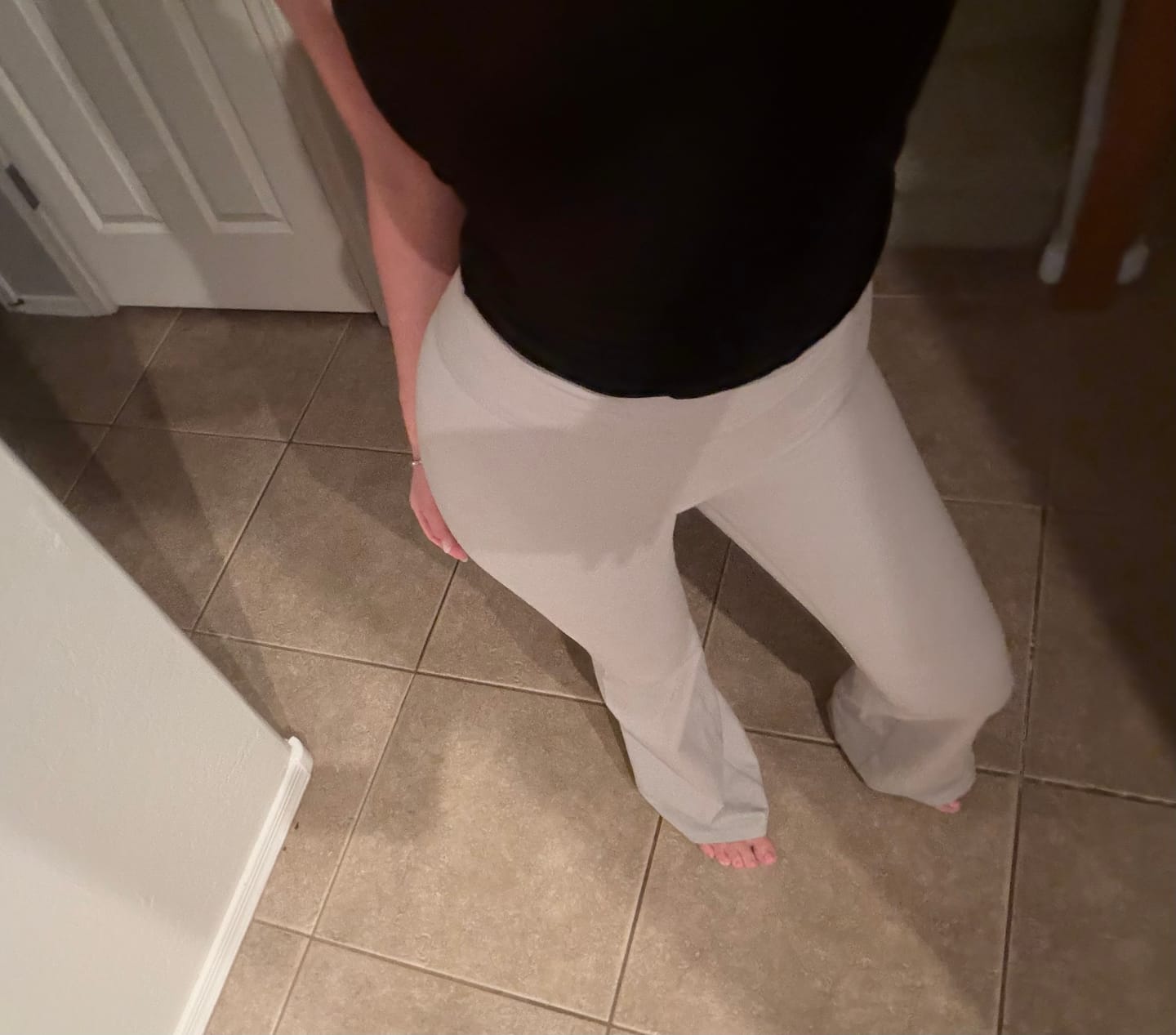 Customer photo review of The V Flare Heather Grey