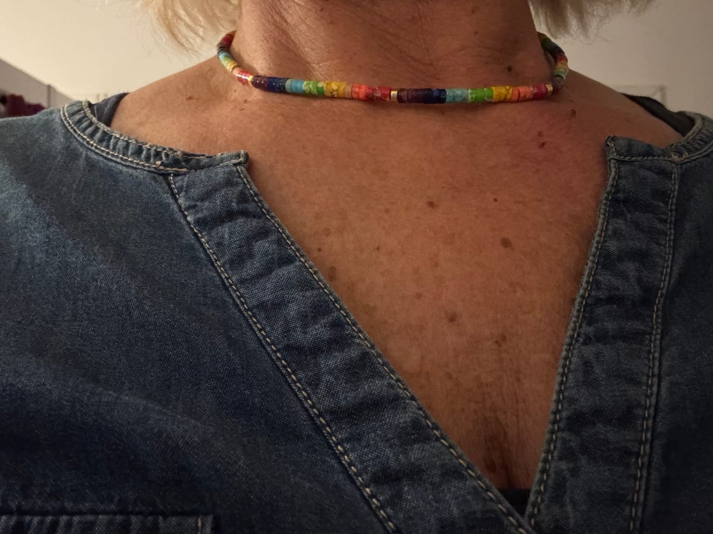 Customer photo review of 7 Chakren Halskette aus Jaspis