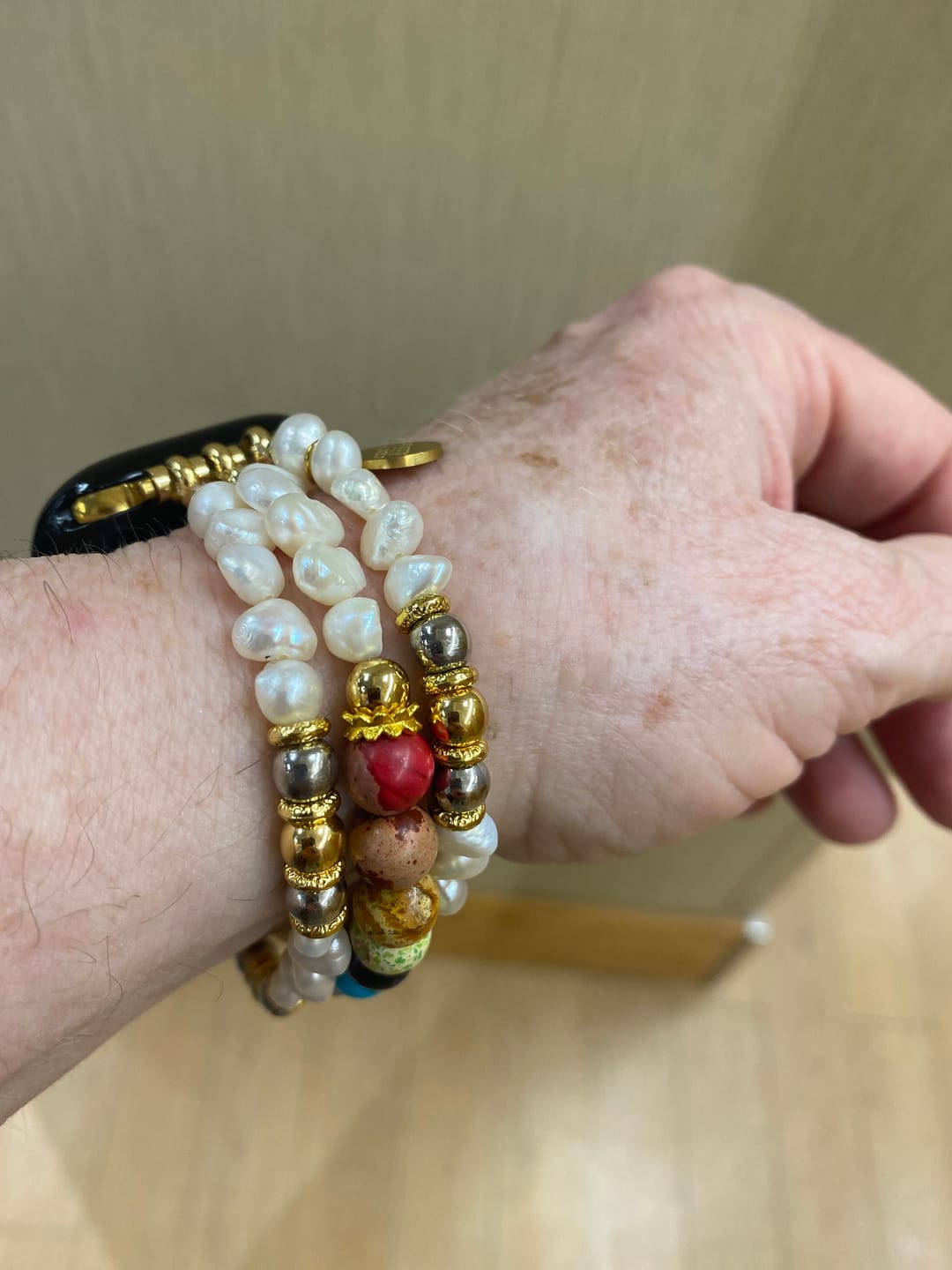 Customer photo review of Chakra Couture Stretch Apple Watch Strap