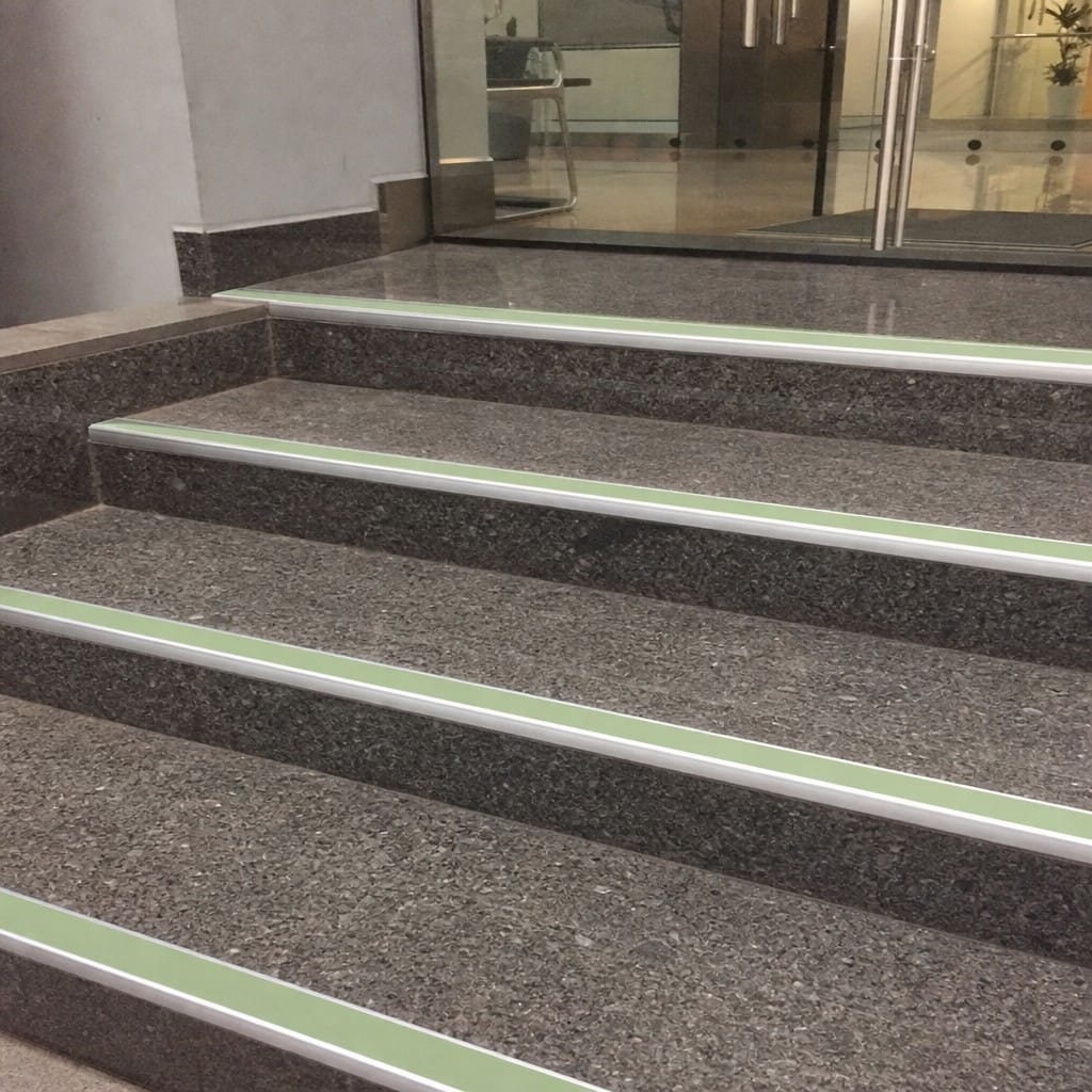 Customer photo review of Aluminium Stair Nosing 85mm Square Edge, Double Channel, 2.44m-3.22m