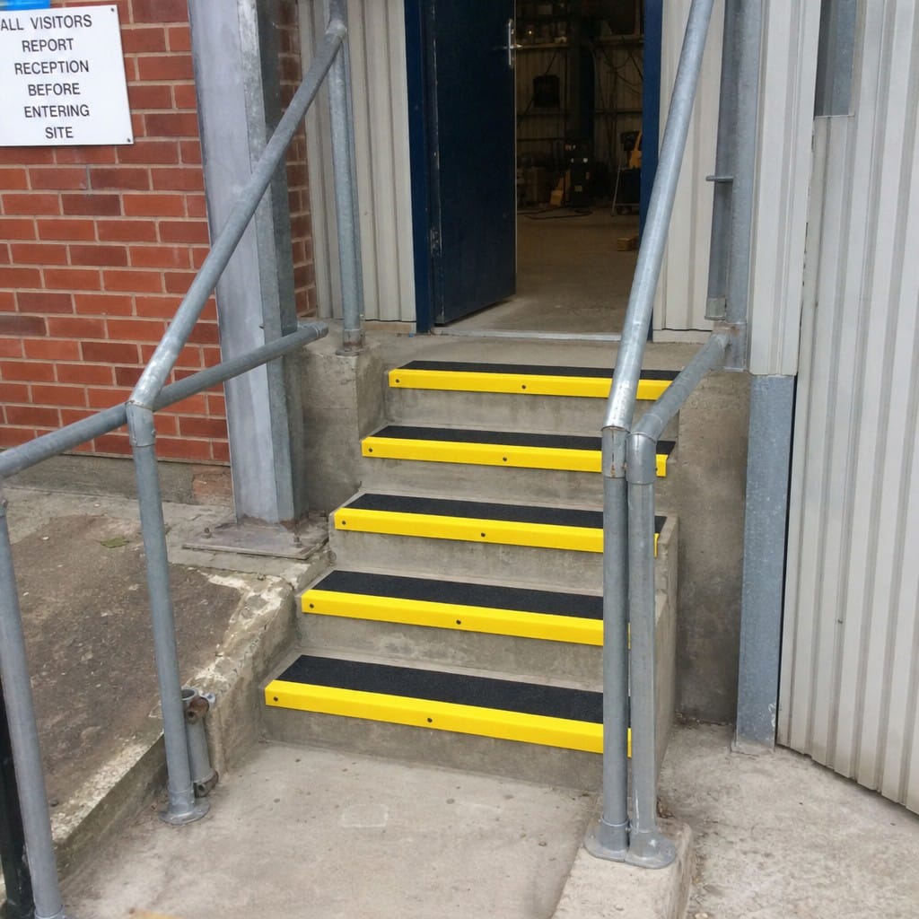 Customer photo review of Aluminium Reinforced GRP Stair Treads Chemical Resistant