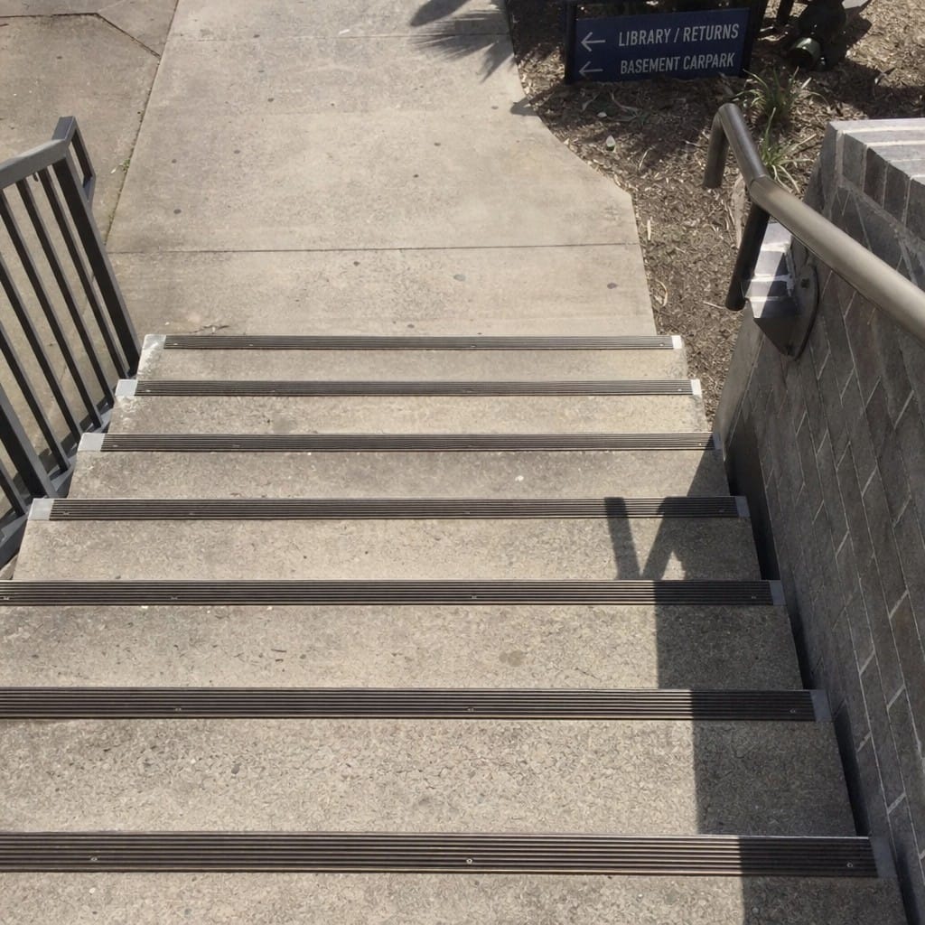 Customer photo review of Ribbed Stair Nosing 900x20mm Aluminium Anti Slip