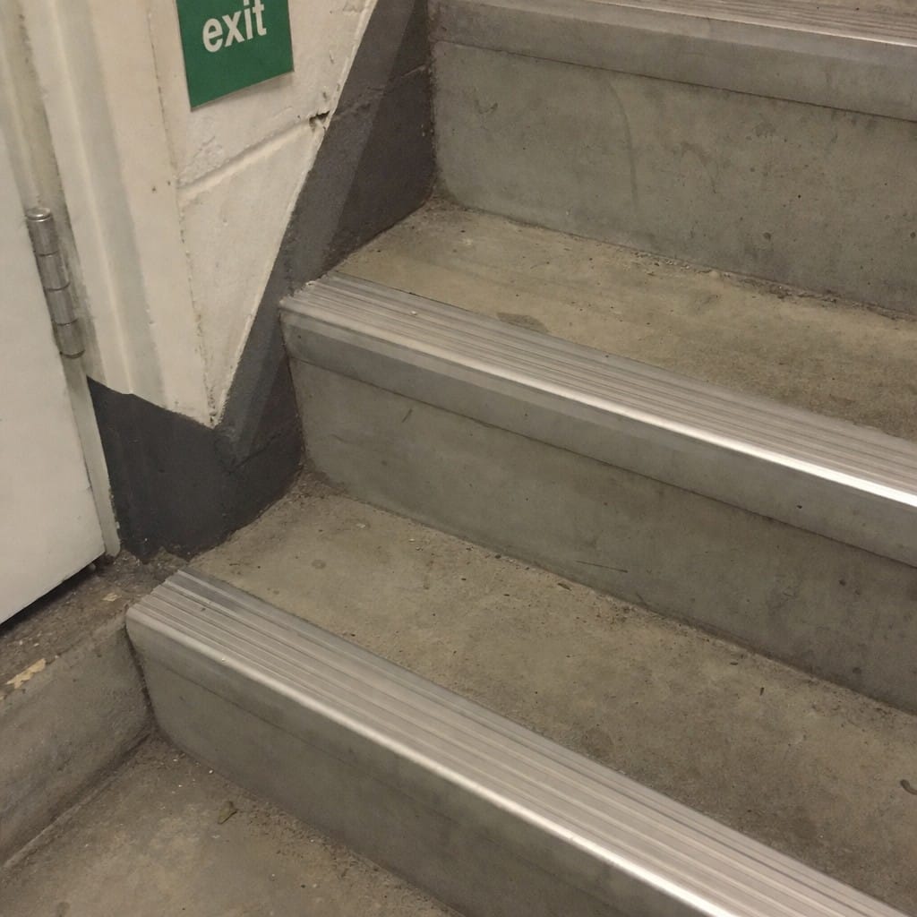 Customer photo review of Castellated Aluminium Stair Nosing 3mm 71mm Tread
