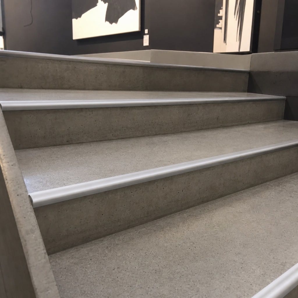 Customer photo review of LVT Stair Nosing for 5mm Click Vinyl, Rounded Anodised Aluminium 42x28mm