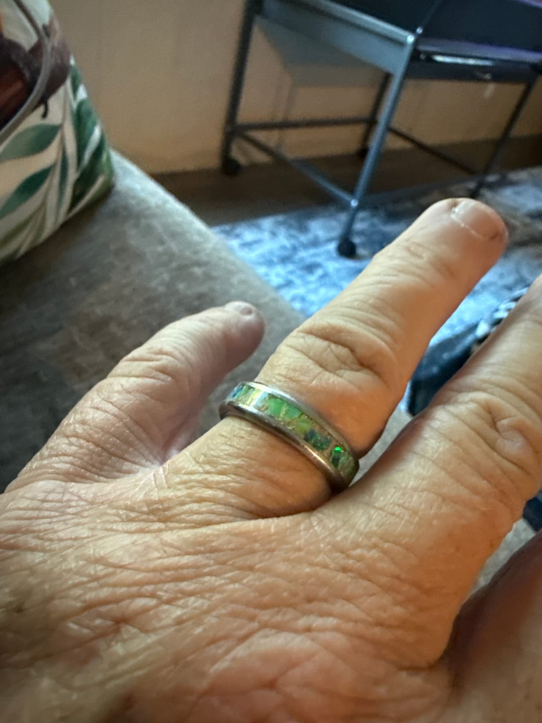 Customer photo review of Titanium Ring with Cremation Ashes