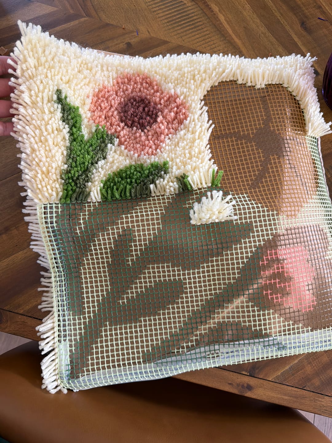 Customer photo review of Earthy Wild Blooms - Latch Hook Cushion Kit