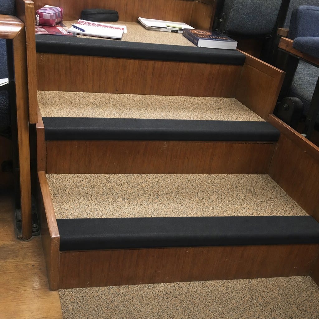 Customer photo review of Anti Slip GRP Stair Treads Black Nosing 10 Year Guarantee