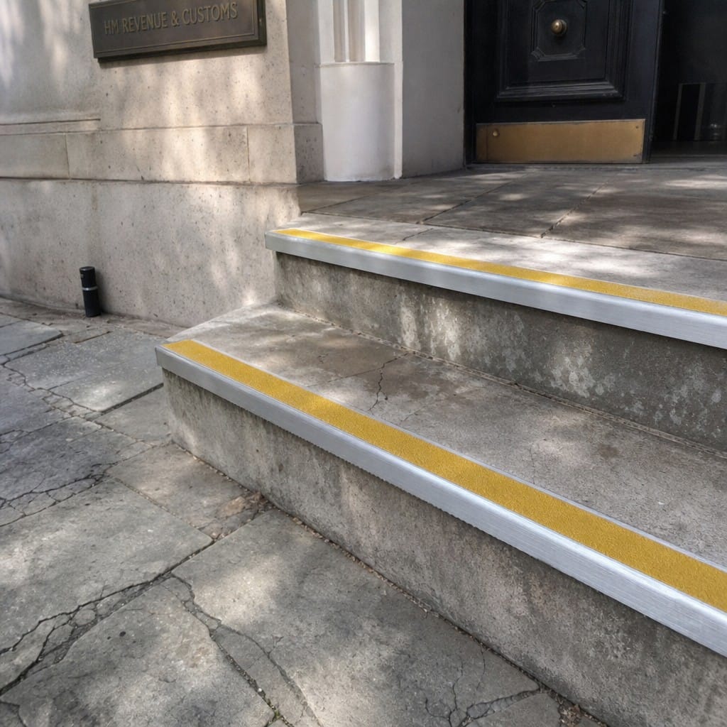Customer photo review of Aluminium Stair Nosing Exterior Inserts Single Channel