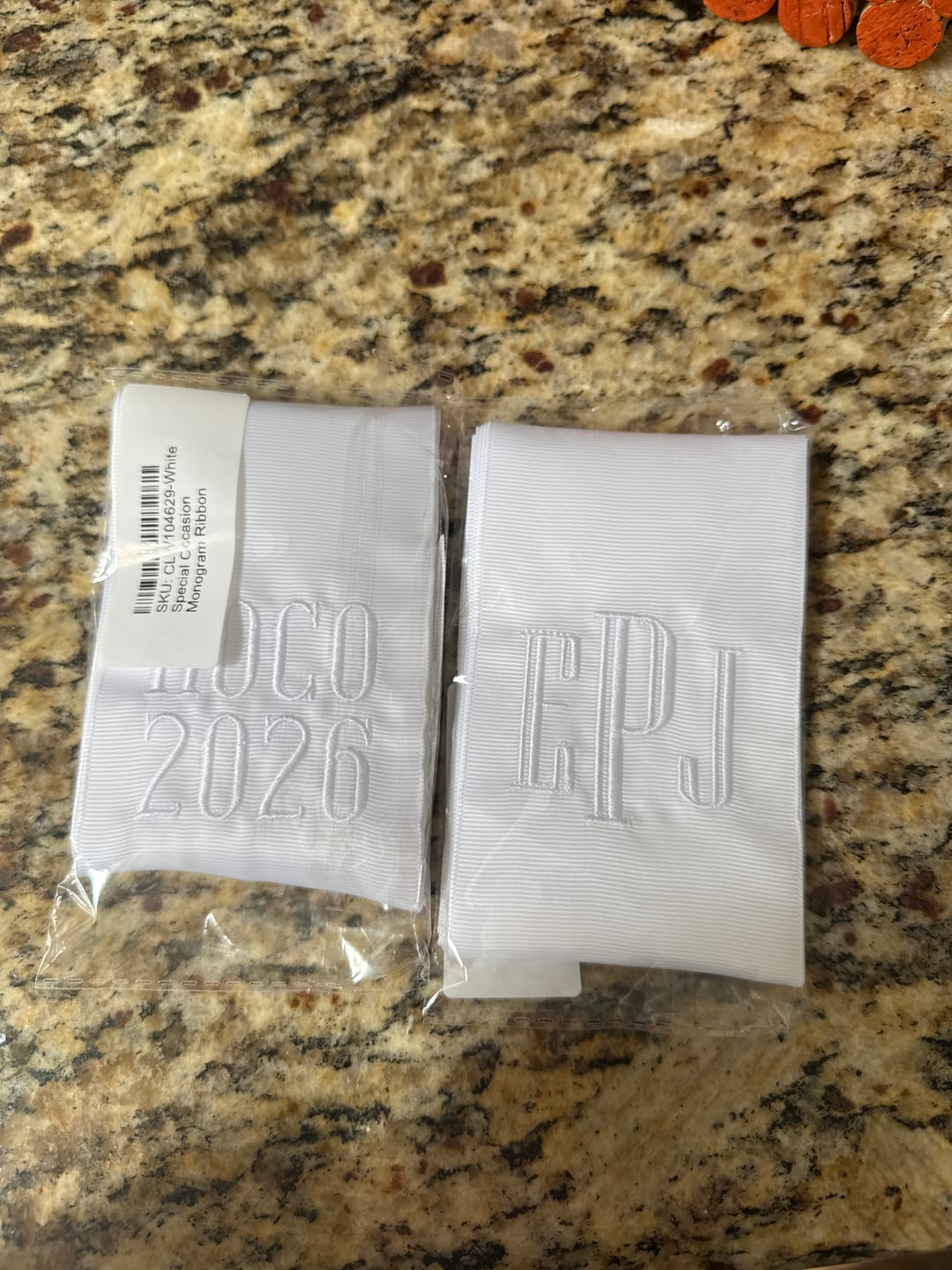 Customer photo review of Special Occasion Monogram Ribbon