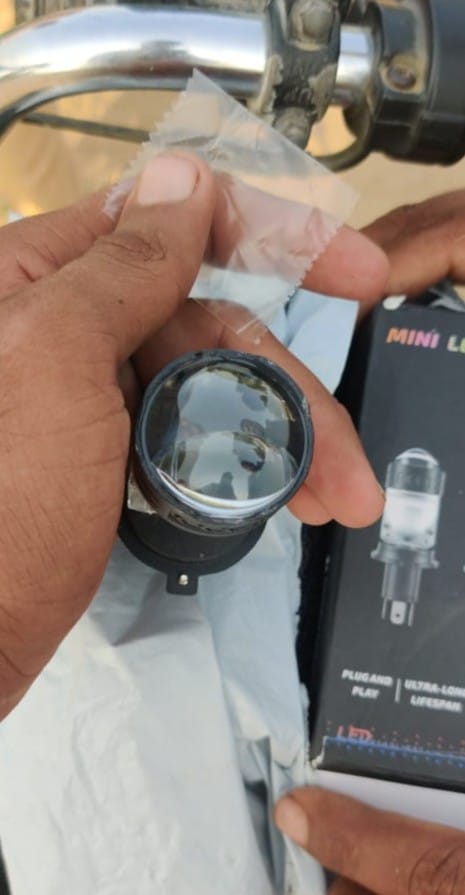 Customer photo review of 1pc Super Beam H4 Mini Projector Lens Bulb Bikes