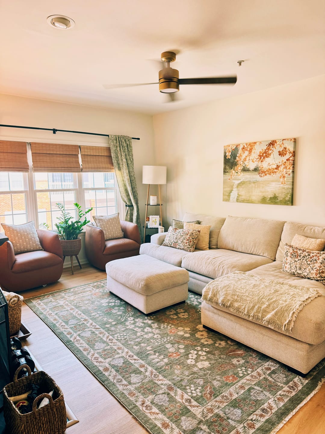 Customer photo review of Alara Vintage Garden Floral Washable  Green Rug