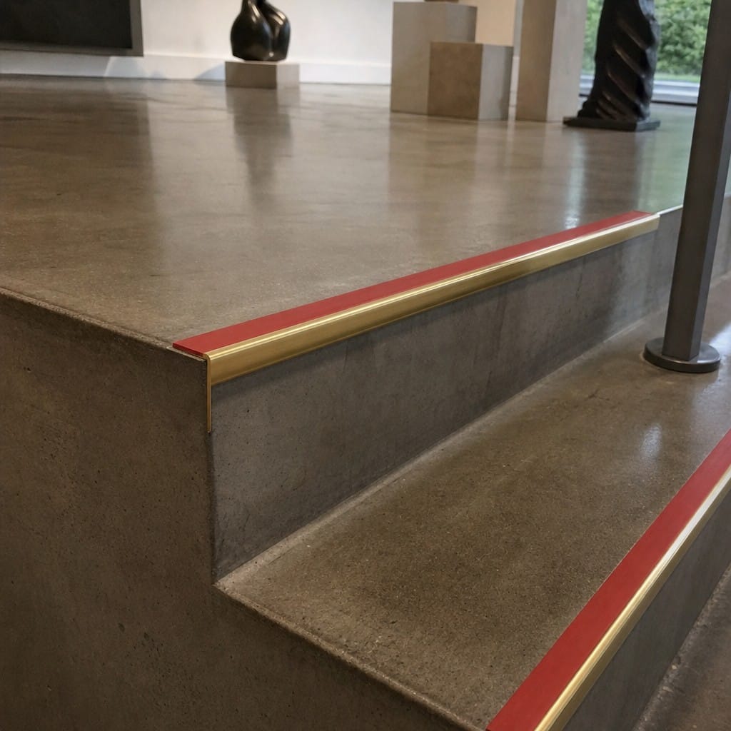 Customer photo review of Single Channel Aluminium Stair Nosing 2.44m PVC Insert