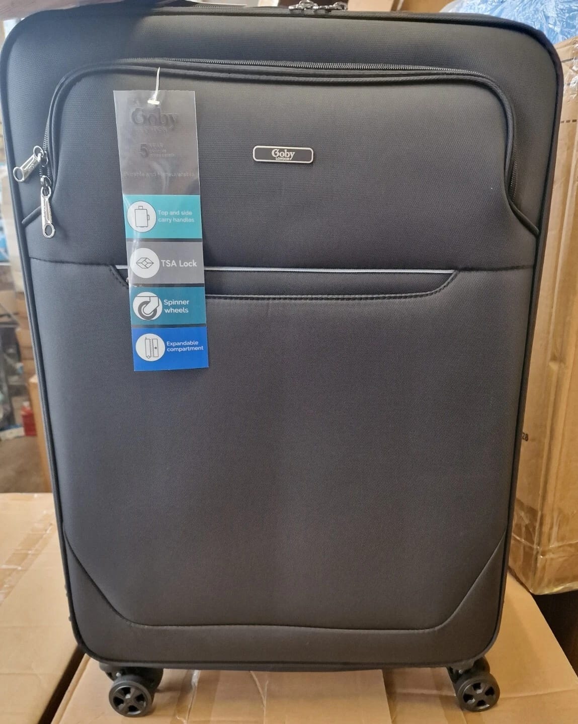 Customer photo review of Goby London Galaxy Softside Luggage