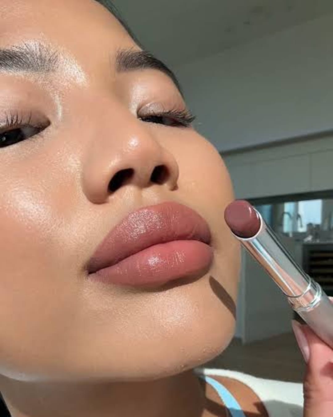 Customer photo review of Bee Stung Honey Lipstick