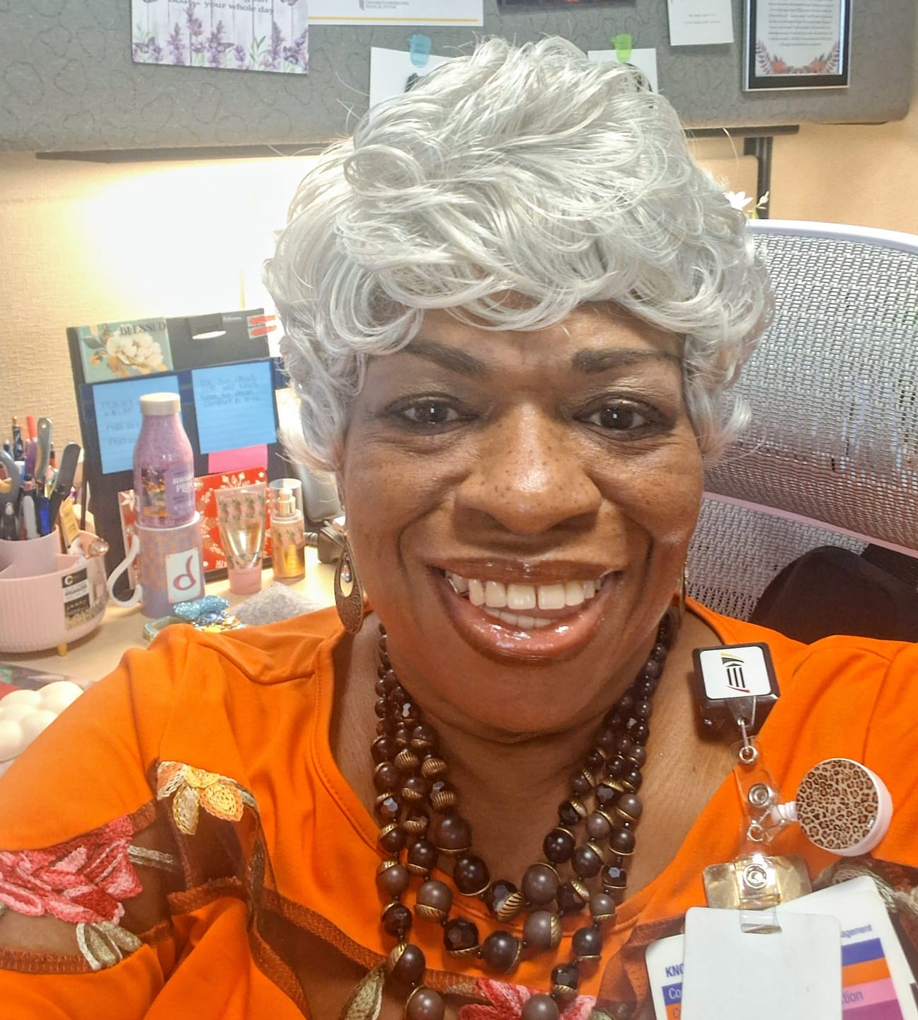 Customer photo review of Foxy Silver Lace J-Part Wig - CELINE