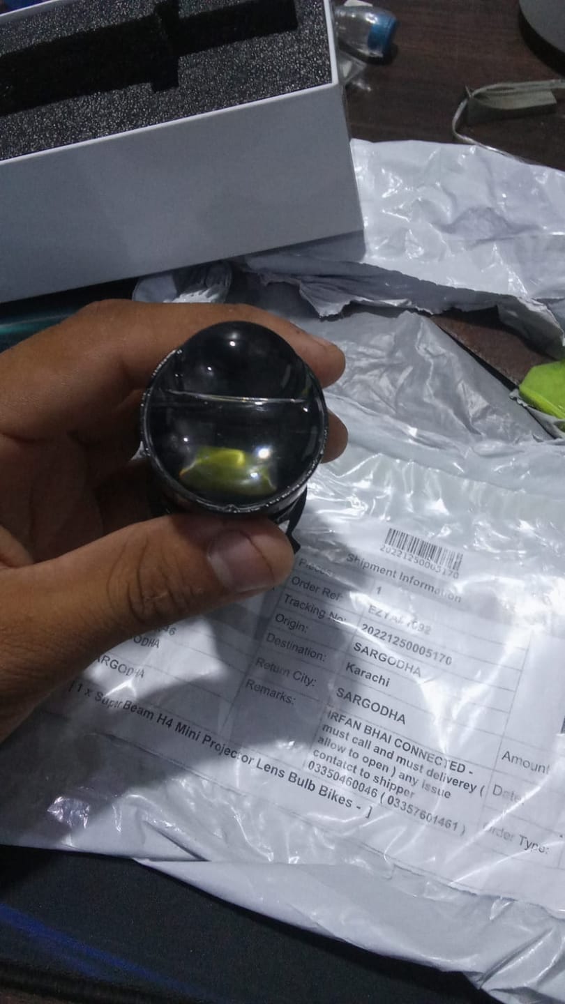 Customer photo review of 1pc Super Beam H4 Mini Projector Lens Bulb Bikes