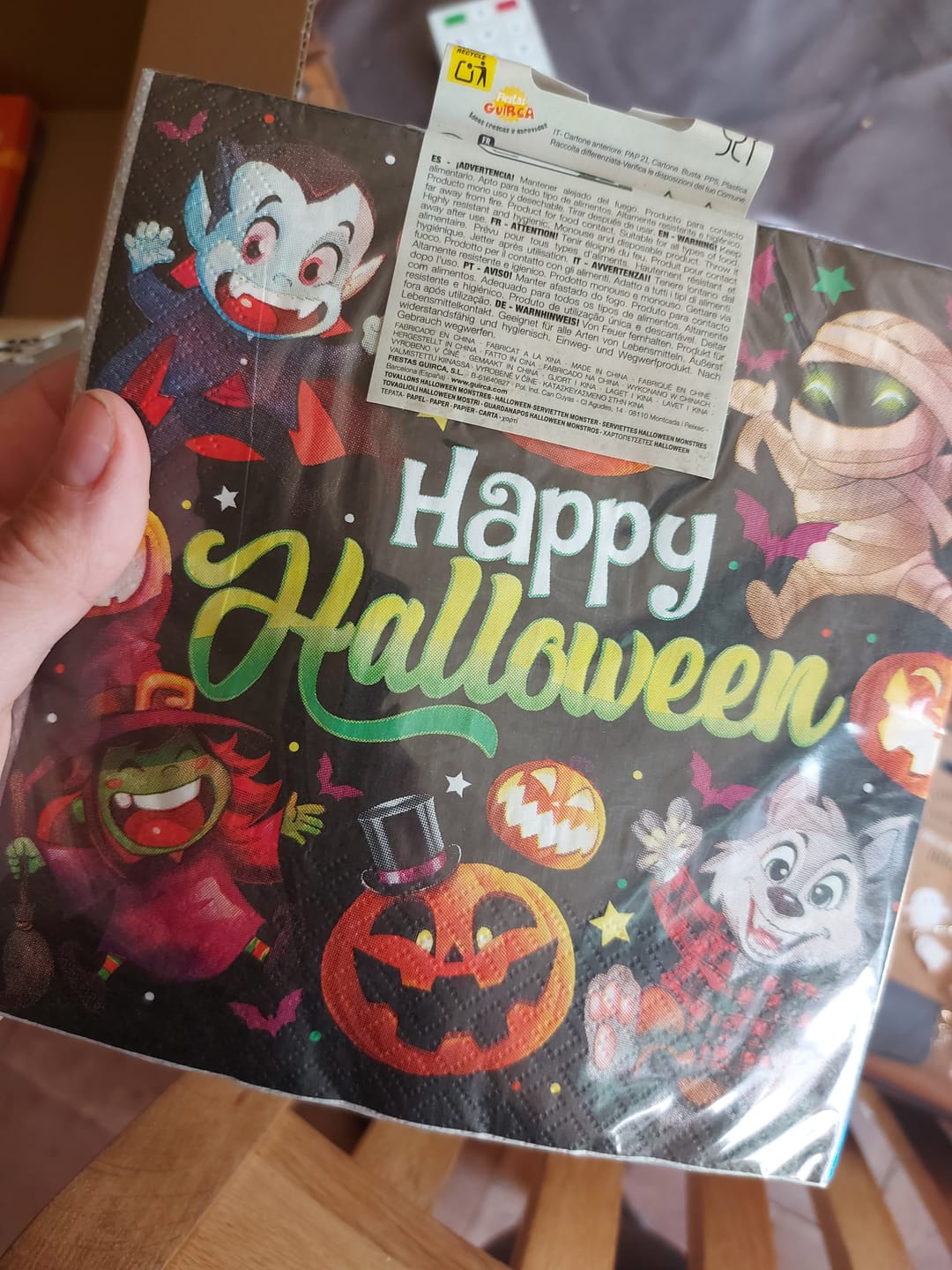 Customer photo review of Halloween Servietten – 4 Designs (Kürbis, Gothic, Candy, Monster)