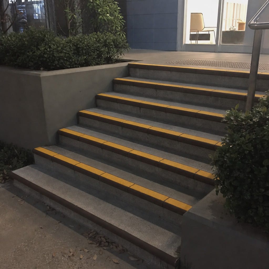 Customer photo review of Double Channel Stair Nosing 84mm Bullnose Aluminium PVC