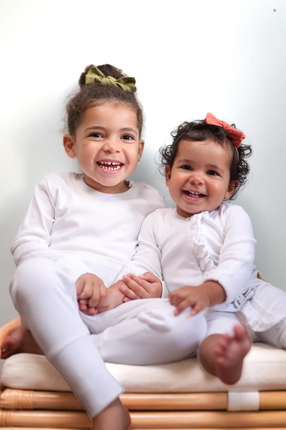 Customer photo review of White ribbed organic cotton loungewear set