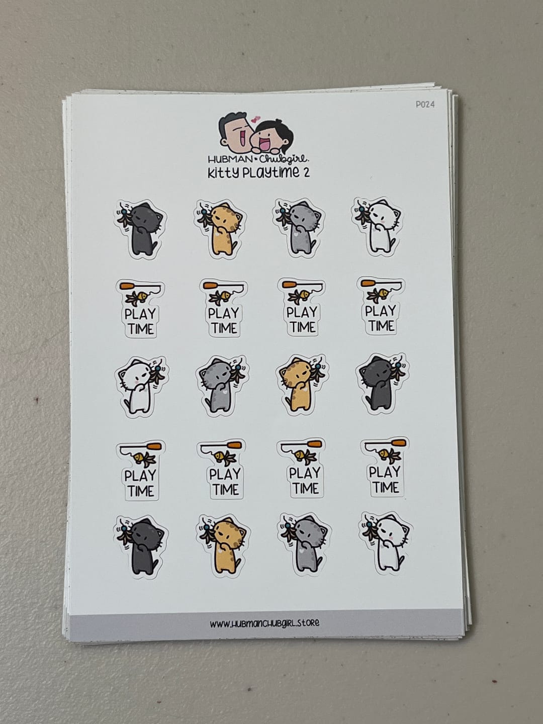 Customer photo review of Kitty Playtime 2 Planner Stickers