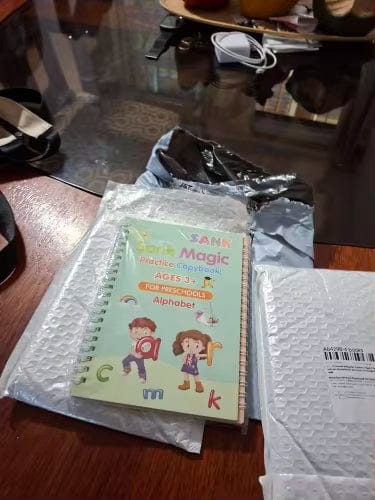 Customer photo review of Sank Magic Practice Copybook Set for Kids – Reusable Handwriting & Learning Books (4 Books)