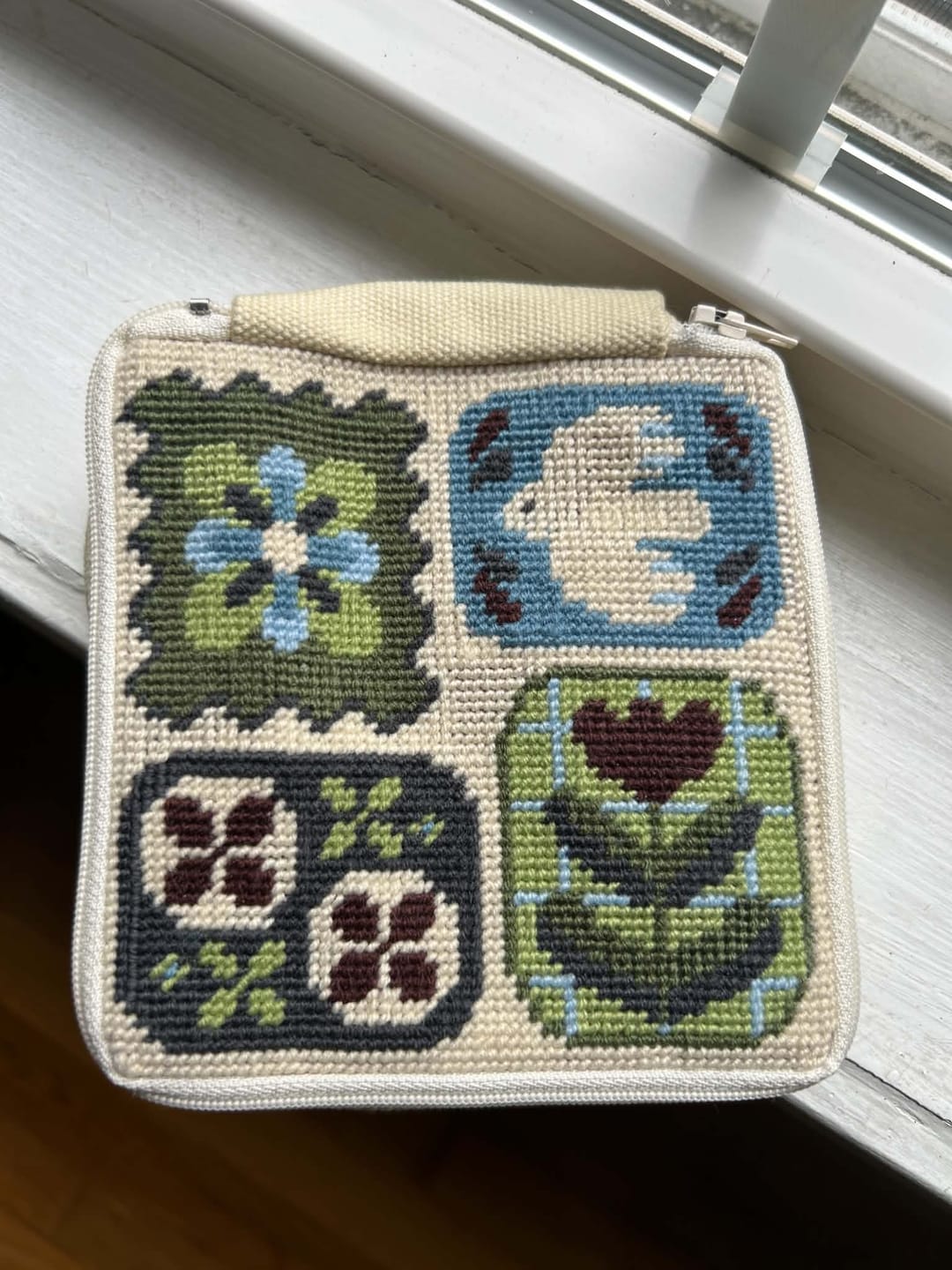 Customer photo review of Fluttering Fables - Needlepoint Pouch Kit