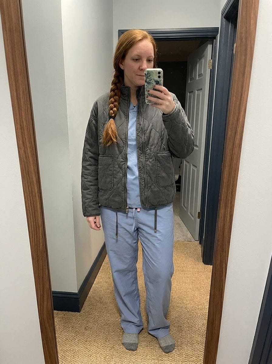 Customer photo review of Quilted Zip-Up Jacket with Adjustable Waist